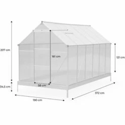 ALICE'S GARDEN Serre De Jardin Sapin En Polycarbonate 7m² Avec Base. 2 Lucarnes De Toit. Gouttière. Polycarbonate 4mm - Transparent -France Serre de jardin Soldes 2022 7005960 5