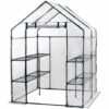 Serre De Jardin Avec Bâche Armée Transparent PVC Gardiun Double Leaf 143x143x195 Cm