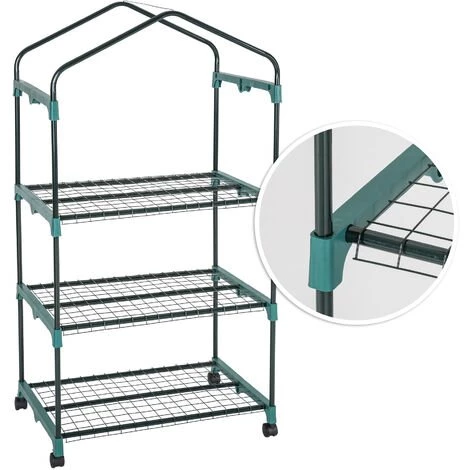 TECTAKE Serre De Jardin 0,36 M² Avec Bâche Souple Transparent - Blanc Transparent 5 TECTAKE Serre De Jardin 0,36 M² Avec Bâche Souple Transparent - Blanc Transparent – Image 3