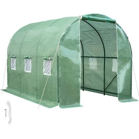 TECTAKE Serre Tunnel De Jardin 7 M² Avec 1 Bâche En Polyéthylène Vert - Vert 3 TECTAKE Serre Tunnel De Jardin 7 M² Avec 1 Bâche En Polyéthylène Vert - Vert