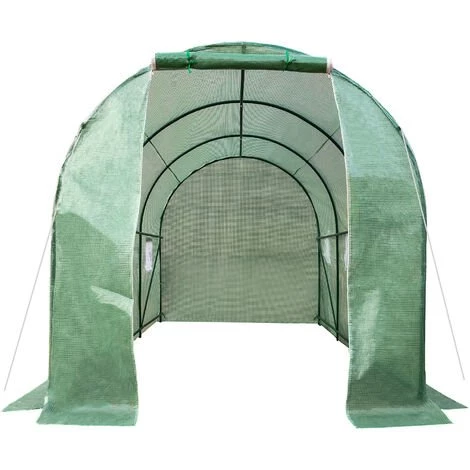 TECTAKE Serre Tunnel De Jardin 7 M² Avec 1 Bâche En Polyéthylène Vert - Vert 5 TECTAKE Serre Tunnel De Jardin 7 M² Avec 1 Bâche En Polyéthylène Vert - Vert – Image 3
