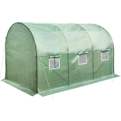TECTAKE Serre Tunnel De Jardin 7 M² Avec 1 Bâche En Polyéthylène Vert - Vert 6 TECTAKE Serre Tunnel De Jardin 7 M² Avec 1 Bâche En Polyéthylène Vert - Vert – Image 4