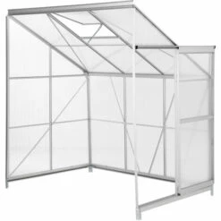 TECTAKE Serre De Jardin Polycarbonate Adoss?e 2,39 M² + 1 Embase En Acier - Blanc Transparent 11 TECTAKE Serre De Jardin Polycarbonate Adoss?e 2,39 M² + 1 Embase En Acier - Blanc Transparent -France Serre de jardin Soldes 2022 7514489 5