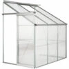 TECTAKE Serre De Jardin Polycarbonate Adoss?e 2,39 M² + 1 Lucarne - Blanc Transparent -France Serre de jardin Soldes 2022 7514490 1