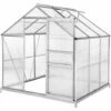 TECTAKE Serre De Jardin Polycarbonate 3,7 M² + 1 Embase En Acier - Blanc Transparent -France Serre de jardin Soldes 2022 7514492 1