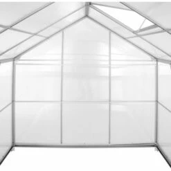 TECTAKE Serre De Jardin Polycarbonate 3,7 M² + 1 Embase En Acier - Blanc Transparent -France Serre de jardin Soldes 2022 7514492 5